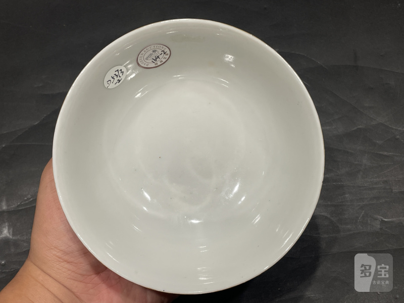 民国 仿珐琅彩三多纹碗一对 - 图11